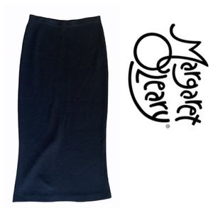 Margaret O’Leary Wool Blend Knit Midi Black Skirt